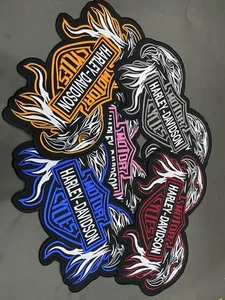 Double Eagle Harly Davidson embroidery patch, Biker Vest Patches, 12 Inch Size - Picture 1 of 18