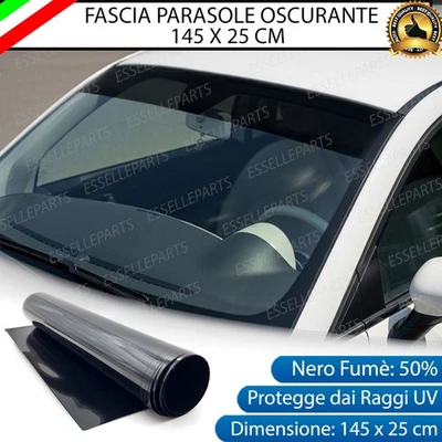 FASCIA PARASOLE PARABREZZA FUME' 145 x 25 CM PER LAND ROVER RANGE ROVER MK2 - Immagine 1 di 4