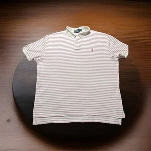 polo ralph lauren bianca e rosa righe colletto bianco uomo tg-XL - Foto 1 di 6