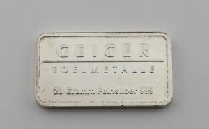 Geiger metalli preziosi lucchetto fiorino 20 grammi .999 lingotto argento fine - articolo # 218 - Foto 1 di 6