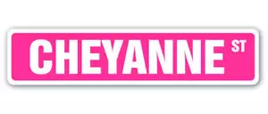 CHEYANNE Street Sign Childrens Name Room Metal Sign Decal - Picture 1 of 14