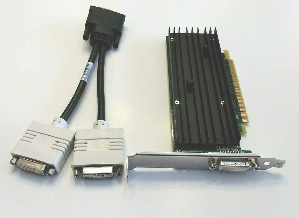 NVIDIA QUADRO NVS 290 PCI-E DMS-59 256MB VIDEO CARD WITH DMS-59 TO DUAL DVI  - Image 1 of 4
