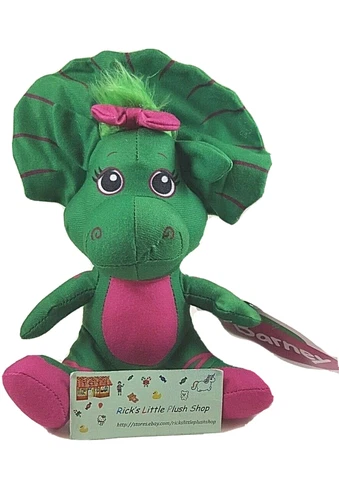 Vintage Barney & Friends Plush Baby Bop Girl Dino Toy 8" Stuffed Animal Green Cover