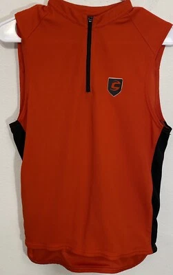 Cannondale Women's Cycle Jersey Size Large Red 1/4 Zip Sleeveless Shirt Pockets - Image 1 of 4