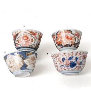 4 Japanese Imari tea bowls, 18th century. - Picture 1 of 18