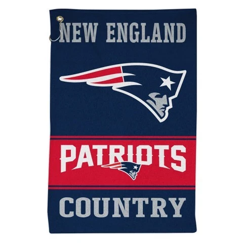 NEW ENGLAND PATRIOTS ALL PURPOSE GOLF TAILGATE TOWEL 16"X25" HOOK AND GROMMET Cover