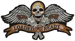 Patche dorsal écusson dos grande taille Loaded Ready patch brodé grand - Photo 1/2