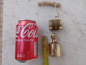 Bloque de nivel vertical Bob Mason de plomada cilindro pequeño de 2,5" de latón de colección con anillos de latón - Imagen 1 de 16
