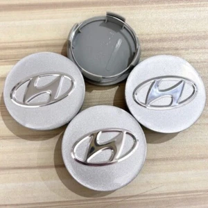 4x 60mm Für Hyundai Silber Nabendeckel Felgendeckel Radnabenkappe Nabenkappe DE* - Picture 1 of 4