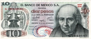 Mexiko 1975 knackige unzirkulierte 10 Pesos Banknote! - Bild 1 von 2