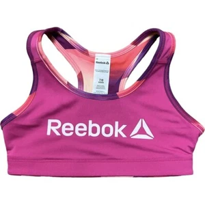 REEBOK Girls Active Ethereal Ombré Reversible Sports Bra SIZE 7/8 Pink Medium - Picture 1 of 6