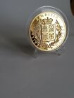 Queen Elisabeth 11 Numis Proof Issue Coin 24 Carat Gold Plated ,Image Queen/Duke