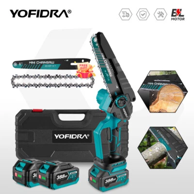 YOFIDRA 8'' Bürstenloser Akku Kettensäge 3500W Elektro Handkettensäge Für 18V Makita