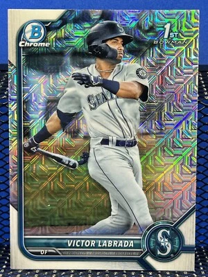 2022 Bowman Chrome VICTOR LABRADA Mojo Seattle Mariners 1st - Image 1 of 2