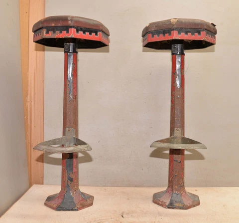 2 antique Chicago Foundry Ice Cream bar soda fountain stool collectible 1900's Cover