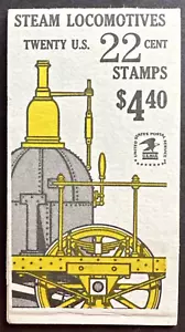 US 1987 Sc# #2366a BK163 22¢ Steam Locomotives Complete Booklet of 20 MNH - Picture 1 of 2