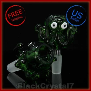 3 in handgefertigten grünen Kraken Oktopus Schieber 14mm Tabak Rauchen Schale Glas Pfeifen - Bild 1 von 5