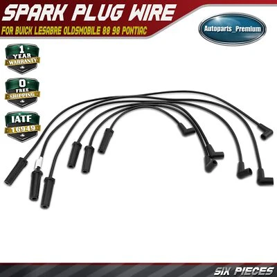 Juego de 6 cables de bujía para Buick LeSabre Oldsmobile 88 98 Pontiac Bonneville Foto 1 de 4