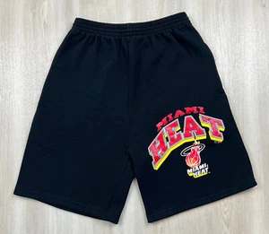 Vintage 1990 Miami Heat Logo 7 Sweat Shorts Made in USA Black Size Medium RARE! - Picture 1 of 10