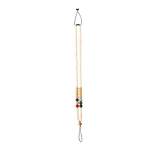 Wooden Bead Silicone Necklace Cell Wrist Strap Universal Phone Lanyard - Zdjęcie 1 z 12