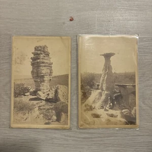 (2) W.H. Lotto carte Jackson Rocky Mountain Scenery Balancing Rock Colorado Cabinet - Foto 1 di 4