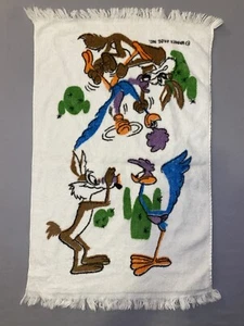 Toalla blanca coyote y roadrunner vintage de los Looney Tunes - Imagen 1 de 4
