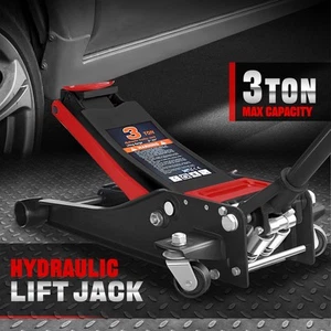 [3"- 20"]3 Ton Dual Piston Pump Low Profile Hydraulic Trolley Floor Jack Black - Picture 1 of 9