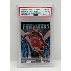 Panini DP Fireworks Silver Prizm Bennedict Mathurin 2022 #FW-BM PSA 10 Pop 1 - Imagen 1 de 2