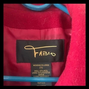 Fabio Damen Winter Zweireiher Rot Wollmantel Größe S - Bild 1 von 6