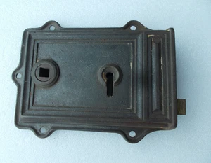 Door Rim Lock Latch Locks Cast iron Antique 65 (FREE UK POSTAGE) - Picture 1 of 6