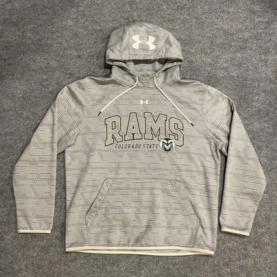 Colorado State Rams Under Armour Hoodie Mens Large Gray NCAA Football Pullover - Image 1 of 4