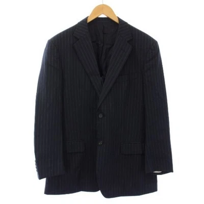 Hermenegildo Zegna GRITTI Chaqueta a medida Patrón a rayas Descargado 50R Azul Marino Usado Foto 1 de 4