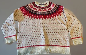 Woolrich Hand Knit Wool Southwest Aztec Navajo Western Sweater Pullover 90s Art L - Bild 1 von 8