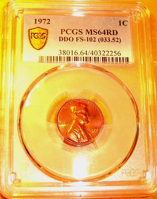 1972 Doubled Die Obverse # 2 (FS-102) Lincoln Cent-PCGS MS-64RED-2256 FREE SHIP - Image 1 of 4