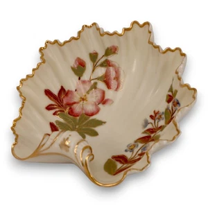 Royal Worcester Blush Ivory 1413 Art Spray Shell Form Candy Soap Dish Gold 1888 - Picture 1 of 6
