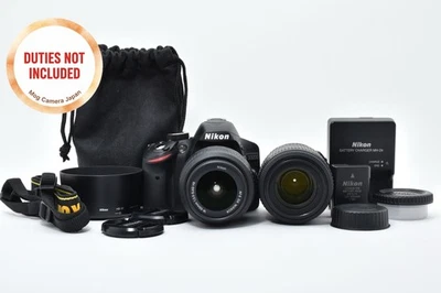 1060 shots [MINT] Nikon D3200 Black 24.2 MP DSLR 18-55 55-200 Lenses From JAPAN - Image 1 of 4