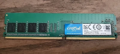 Crucial 4GB DDR4 2133 MHz PC4-19200 1Rx8 UDIMM Laptop Memory RAM (CT4G4DFS82) - Image 1 of 3