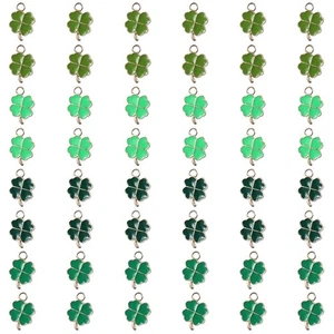 48pcs 11x18mm Four Leaf Clover Charm Pendants Shamrock Charms for DIY Crafts - Picture 1 of 12