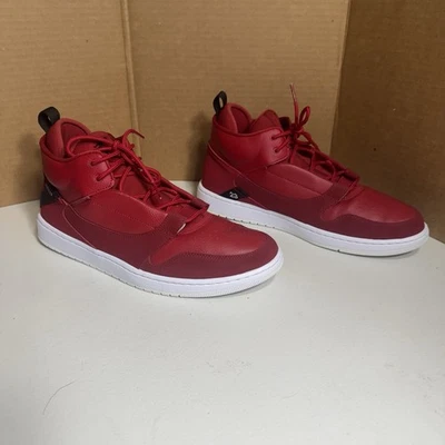 Zapatos deportivos de baloncesto Jordan Fadeaway de cuero rojo de caña alta Foto 1 de 4