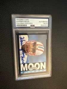 Tarjeta de fútbol americano autografiada firmada por Warren Moon 1985 Topps PSA Slab HOF Oilers! - Imagen 1 de 2