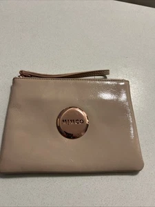 Mimco Nude Blush Patent Leather Medium Pouch Wallet Rose Gold Hardware - Picture 1 of 8