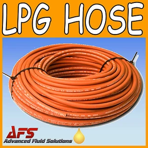 LPG High Pressure Rubber Gas Hose Liquid Propane Butane 20Bar 300PSI Pipe Orange - Picture 1 of 2