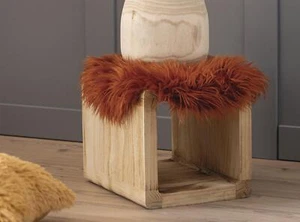 Sitzkissen Fell terracotta Ø 40 cm Kunstfell Stuhl Auflage Kissen Deko Schaffell - Bild 1 von 5