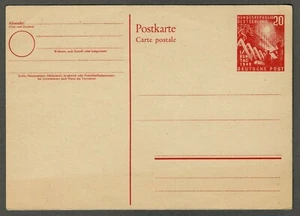POSTAL ALEMANA POSTAL 20 pf. 1. BUNDESTAG 1949, sin caducar - Imagen 1 de 2