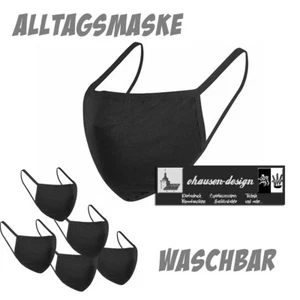 5x Behelfsmasken Atemmaske Mundschutz NEU Mund-/Nasenschutz waschbar schwarz - Bild 1 von 1