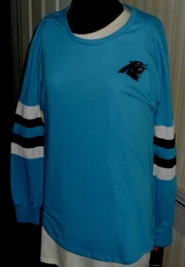 Women's New Blue Fanatics NFL Carolina Panthers Logo Long Sleeve Shirt S M L XL - Bild 1 von 7