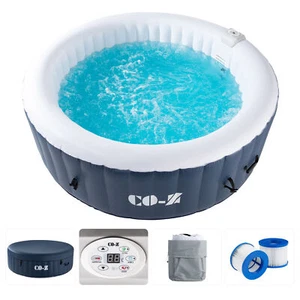 6 Person Inflatable Bathtub w 130 Jets Hot Tub Cover for Patio Backyard Portable - Picture 1 of 14