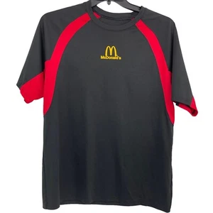 McDonalds T Shirt Large Black And Red With Logo Polyester Mens - Picture 1 of 4