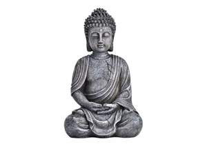 Buddha aus Poly grau Skulptur Statue meditierend Deko Thai - Bild 1 von 1