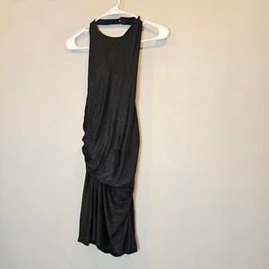 Alexander Wang Dress Open Back Halter Womens 0 Black Mini LBD - Picture 1 of 11